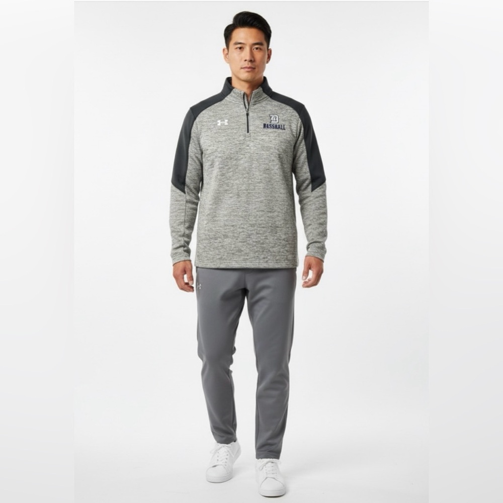 Under‎ Armour Heathered Gray Quarter-Zip Pullover. Ships next day .